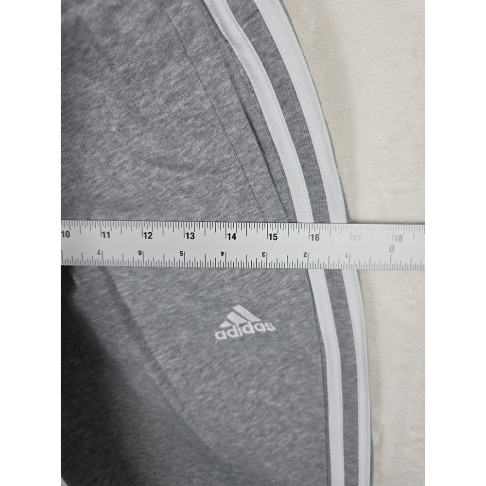 Adidas Women's Gray 3 Stripe Jogger Sweatpants Size S Fleece Athletic Pants - Picture 7 of 8